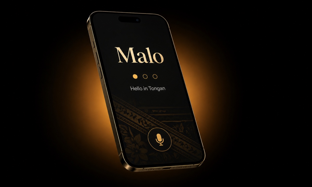 Talanoa app screen showing the Tongan greeting Malo